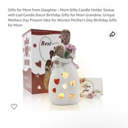 Brand new Mom Gifts Candle Holder Statue with Led Candle Decor Birthday Gifts for Mom Grandma, Unique Mothers Day Present Idea for Women Mother's Day 
