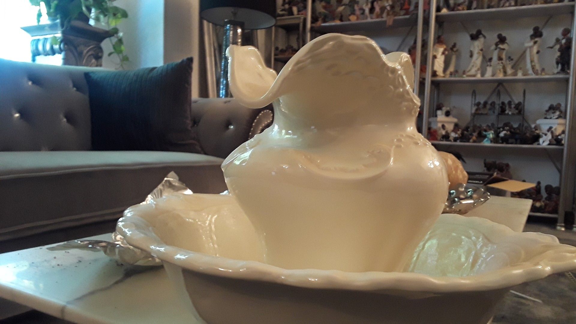 Vase for flowers pitcher and bowl