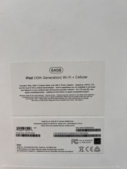 iPad 10th Gen Wifi+cellular