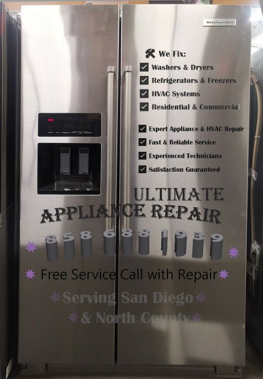 Refrigerator, Washer, Dryer, Heating, AC and Appliance Repair