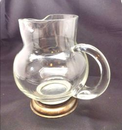 Vintage Wallace Crystal Pitcher Sterling Base Martini Mixer Water Juice Bar Ware