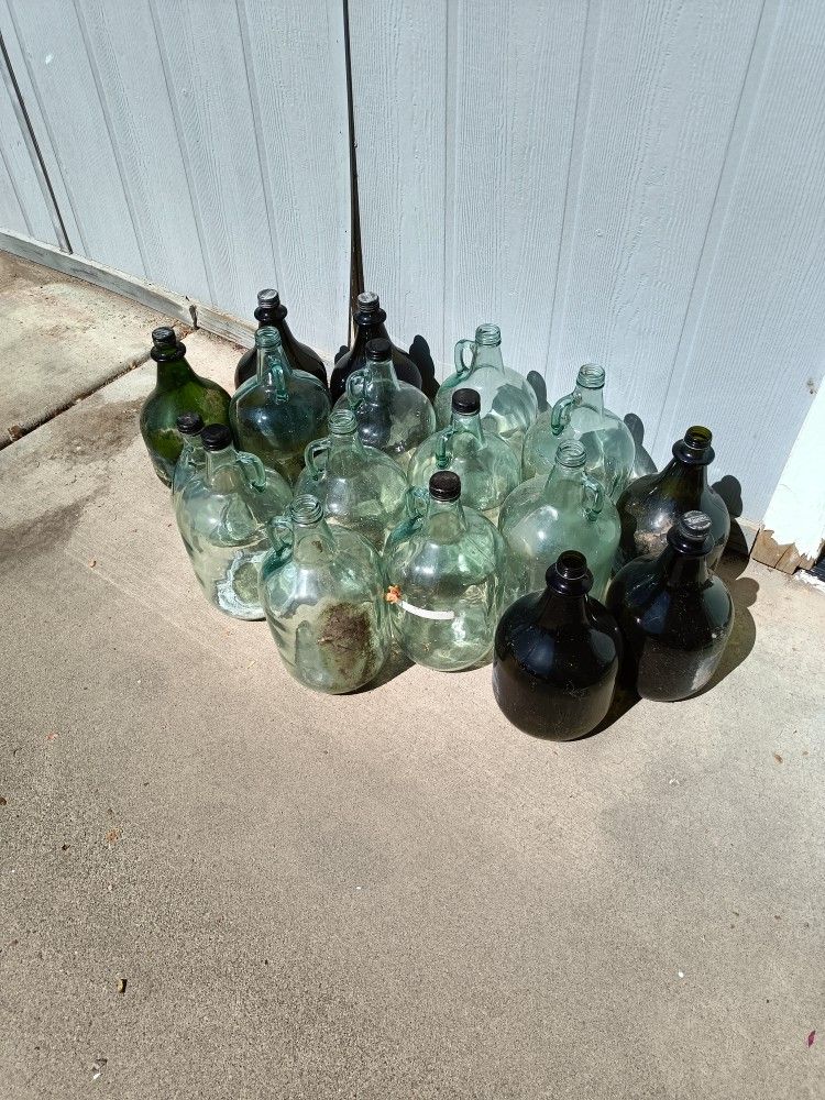 Glass Jugs And Bottles - 4 Wine Making - FREE