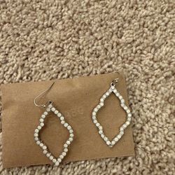 Silver Textured Moroccan Style Hoop Earrings