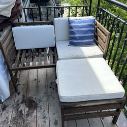 Patio Couch and Ottoman with Covers