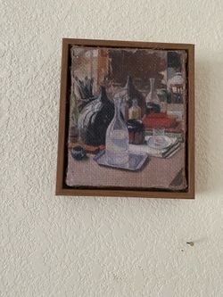 Kitchen painting with pretty, traditional, bottles