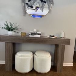 LITTLE TREE LITTLE TREE Farmhouse Console Table, 63-Inch Long Wooden Sofa Table Behind The Couch, Narrow Entryway Table For Entrance, Hallway, Living 