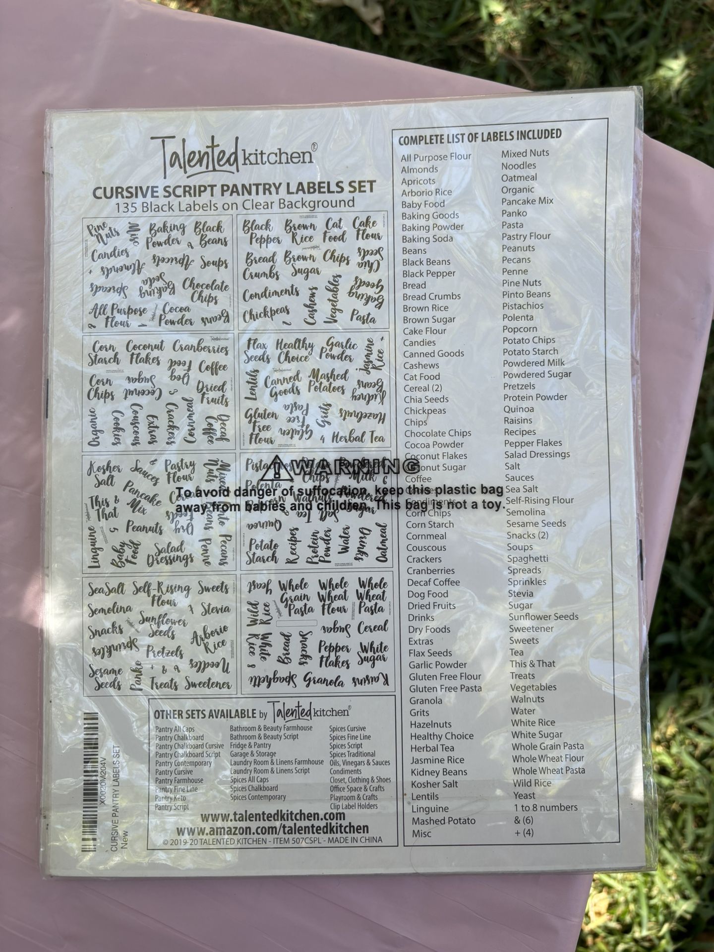 Pantry Label Stickers $2