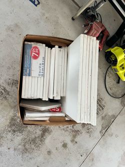 Box of blank canvases