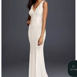 David's Bridal Lace Wedding Dress Size 2