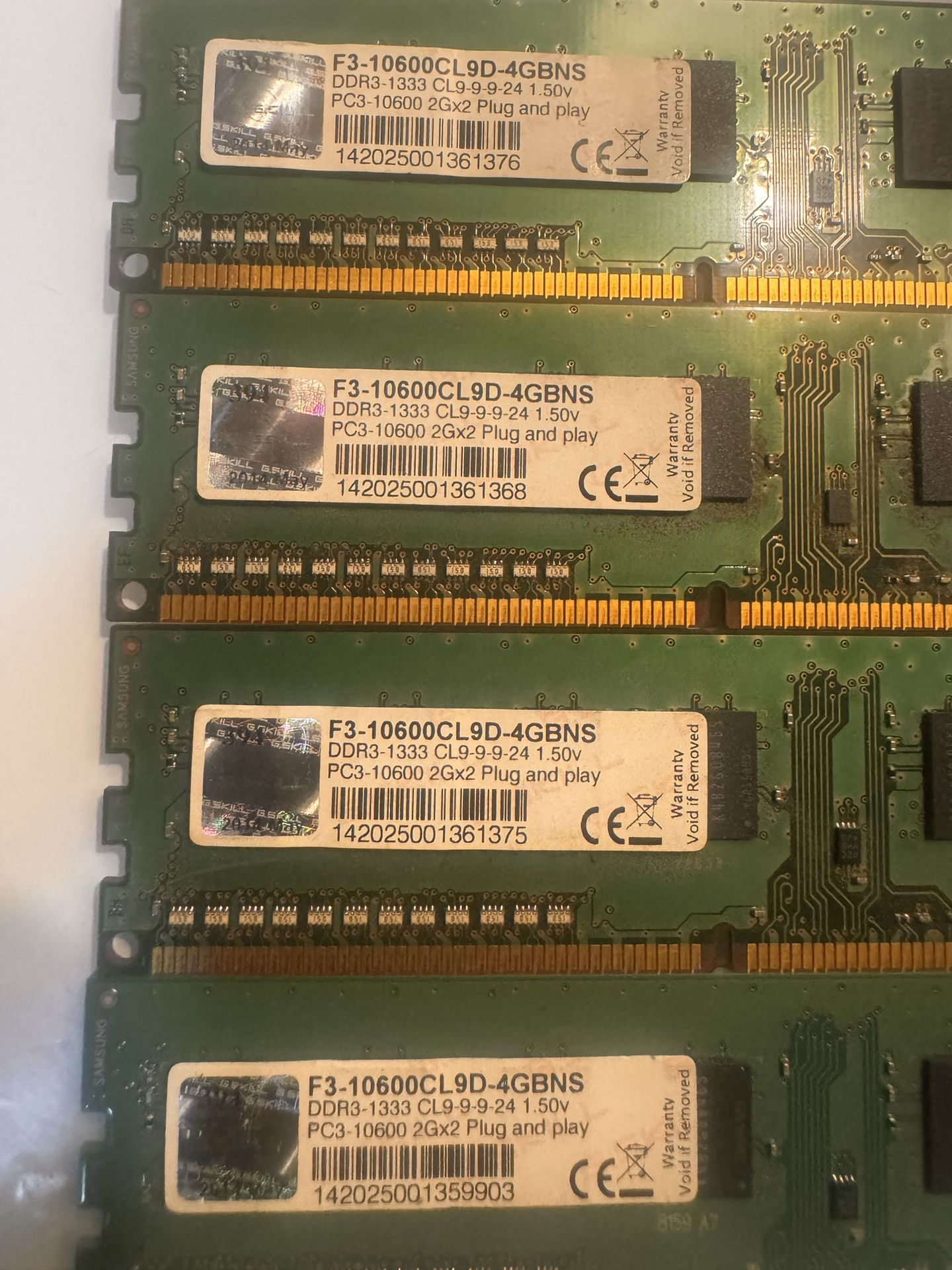 G.SKILL NS 8GB (4 x 2GB) Desktop Memory Model F3-10600CL9D-4GBNS