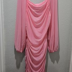 Zesica Ruched Pink Dress