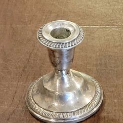 Antique Vintage Sterling Silver Candlestick HOLDER Weighted EARLY 
HALLMARKS 600. Height  4". Pre-owned, good shape, several bends, 