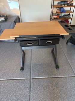 Drafting Table Desk with Drawers and Supply Organizer