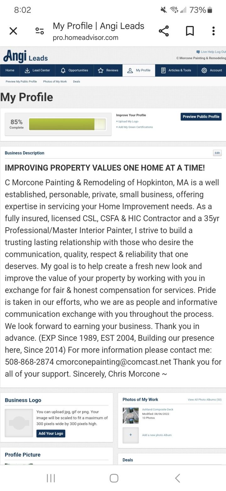 Licensed Home Improvement Contractor 35yr Master Interior Painter