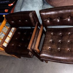 Two Matching Leather Chairs