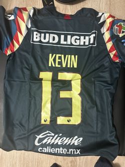 Club América soccer jersey with the name "Kevin" and number "13" on the back. This jersey is from the 2019/2020 season.  