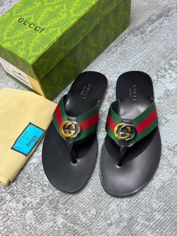 Gucci Web Stripe Thong Sandals