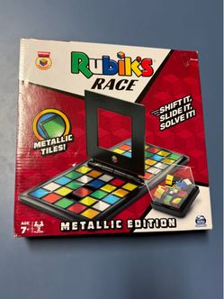 Rubik's Race, Metallic Edition Classic Fast-Paced Puzzle Strategy Sequence Two Player Board Game, for Kids and Adults Ages 7 and up, Multicolor NEW ME