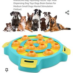 Dog Puzzle Toy,Dog Food Puzzle Feeder Toys for IQ Training,Treat Puzzle Games for Dogs Yellow