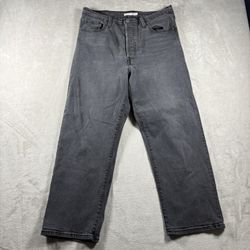 Levi's Ribcage Straight Ankle Jeans Women’s 32 Black High Rise Button Fly #2780