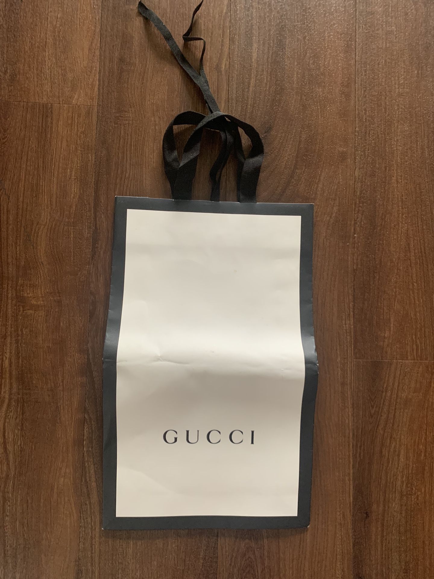 Authentic Gucci Shopping Gift Bag Black & White 15” X 9” X 5.5”