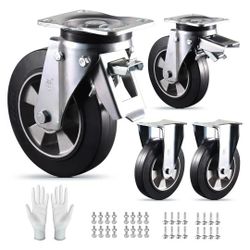 (5409-8) 8" Super Heavy Duty Caster Wheels (Set of 4)