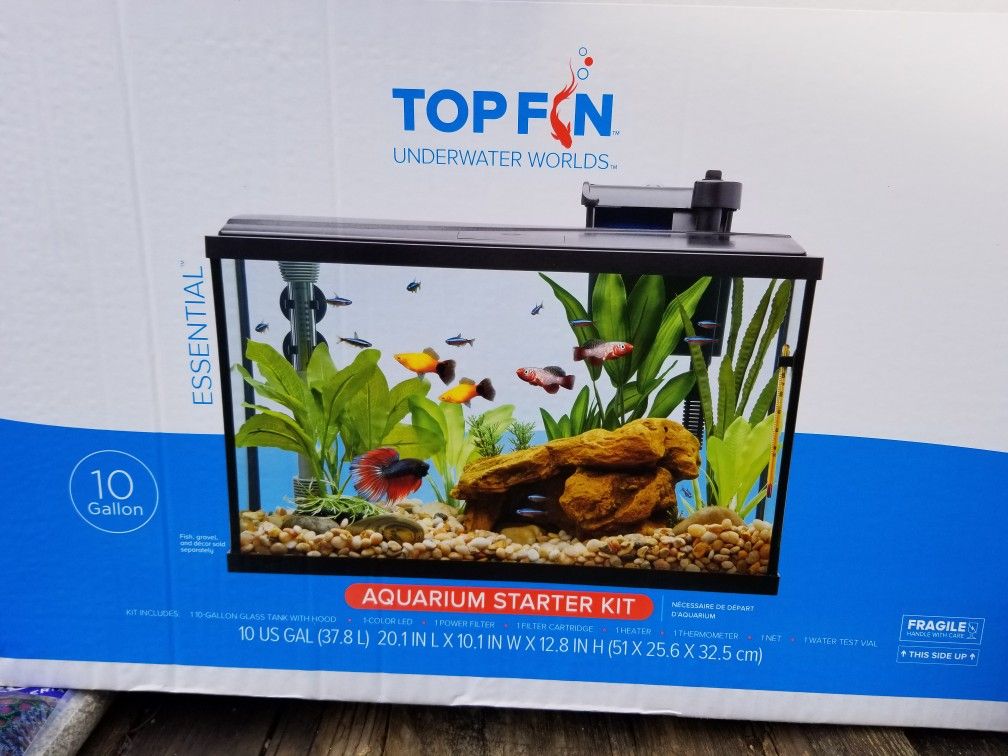 Top Fin 10 gallon aquarium starter kit, new