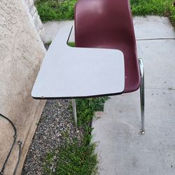 Study desk chair attached