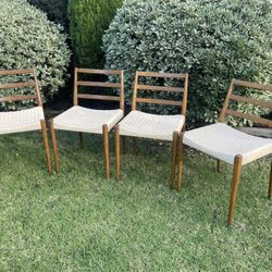 4 West Elm Holland Chairs Natural Cord Acorn