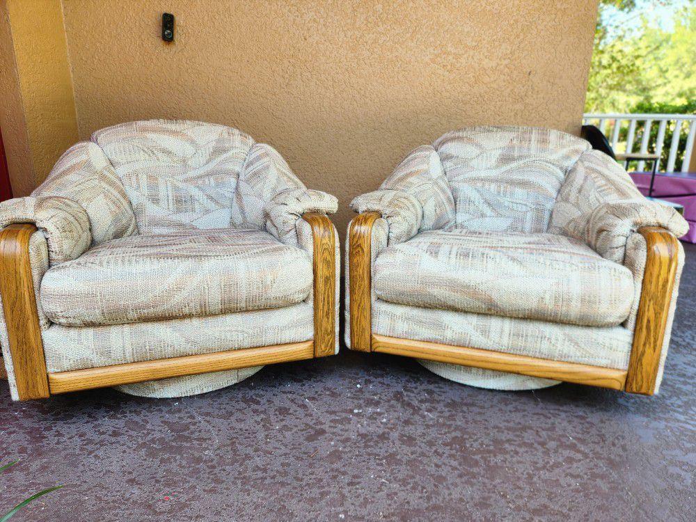 Pair Of Vintage Swivel Chairs
