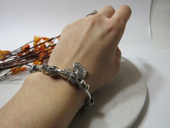 Luxury Bracelet Silver Plating Heart Charm Crystal Beads Bracelets