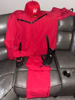 Nike Red Windbreaker Tracksuit Set