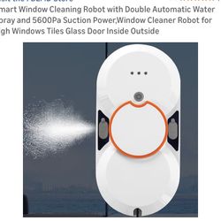 Smart Window Cleaning Robot with Double Automatic Water Spray and 5600Pa Suction Power,Window Cleaner Robot for high Windows Tiles Glass Door Inside O