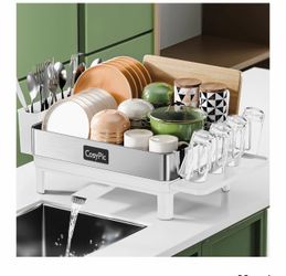 Dish Racks, Thicker Premium 304 Stainless Steel Dish Drying Rack for Kitchen Counter