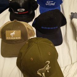 OEM Ford and Bronco Hats lot of 5