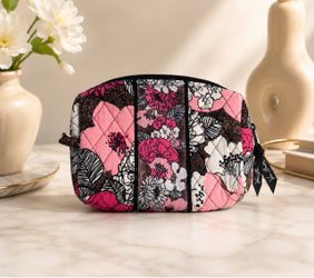 Vera Bradley Floral Quilted Cosmetic Makeup Bag