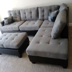 3pcs Sectional Sofá w/ottoman