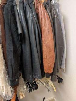 Leather) Suede jackets and purses