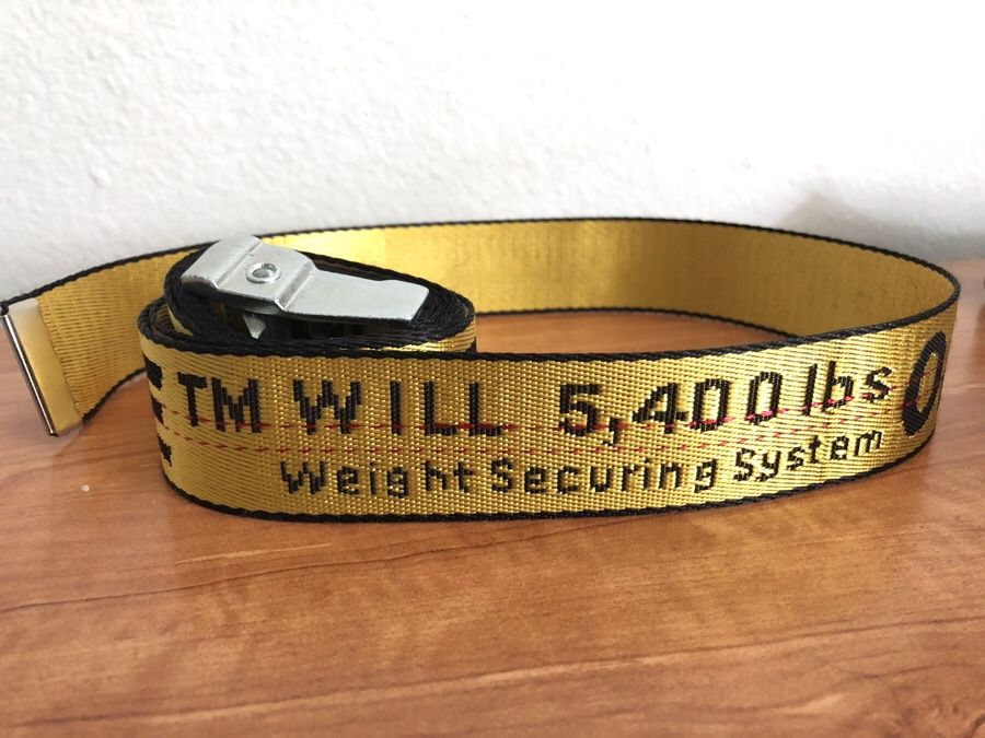 Off-white Industrial Belt 5,400 Lbs Weight Securing System Metallic Thread  Ss13