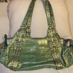 Cole Haan Crocodile Leather  Green Bag