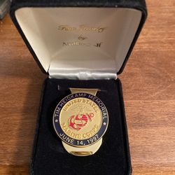 Tim Heidkamp marine corp 1997 gold plated memorial money clip