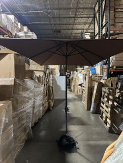 6.6 ft. x 10 ft. Rectangular Outdoor Market Patio Umbrella Table Umbrellas with Crank & Push Button