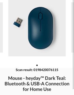 Mouse - heyday™ Dark Teal: Bluetooth & USB-A Connection for Home Use