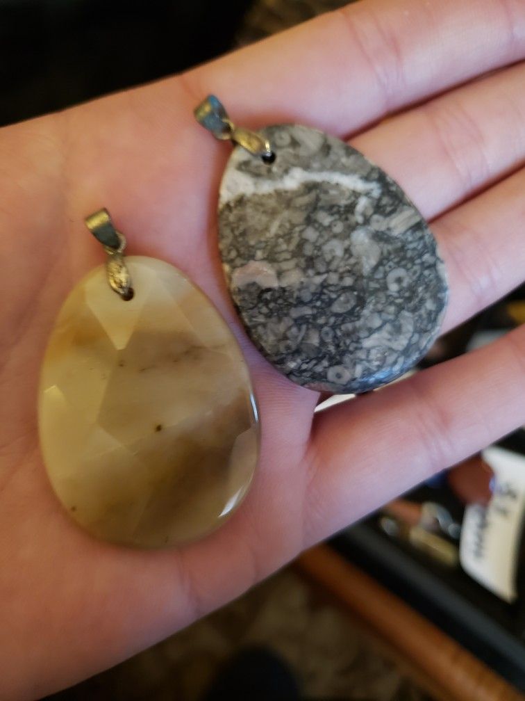 2 Stone Pendants