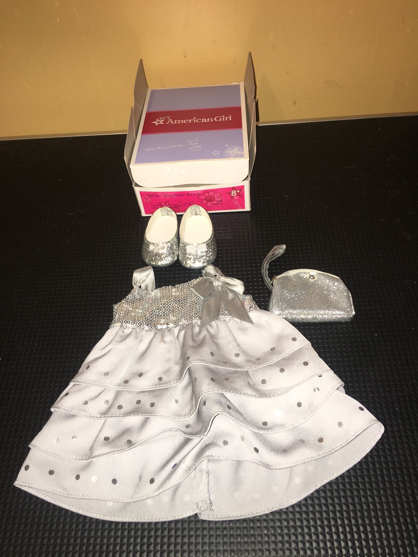 American Girl Silver Shimmer Dress Outfit For 18” Doll