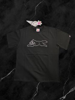 Ice Cream Black Running Dog Rhinestone T-Shirt