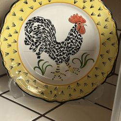 Large kitchen Rooster Plate decor13" 