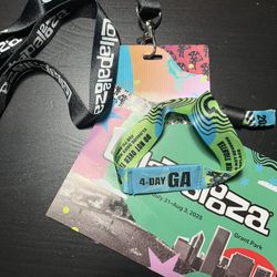4 Day GA Lollapalooza Pass & Wristband