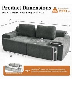 85”Oversized Boneless Couch