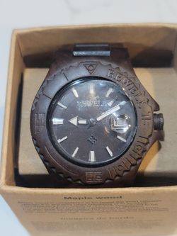 BEWELL ZS-W086B Mens Wooden Watch Lightweight Date Display Analog Quartz